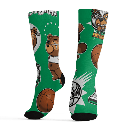 Lucky Green 5s Socks Match BER Icon Wallpapers 3D All-Over Print - NastyJamz
