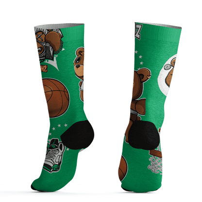 Lucky Green 5s Socks Match BER Icon Wallpapers 3D All-Over Print - NastyJamz