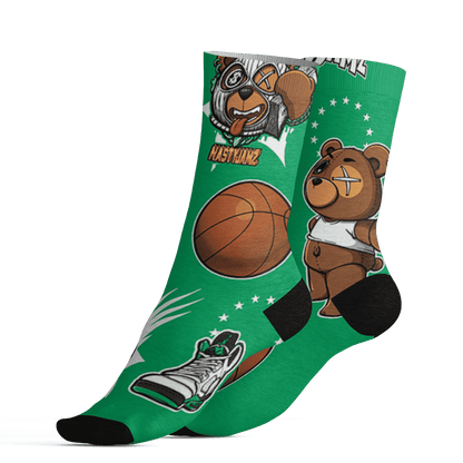 Lucky Green 5s Socks Match BER Icon Wallpapers 3D All-Over Print - NastyJamz