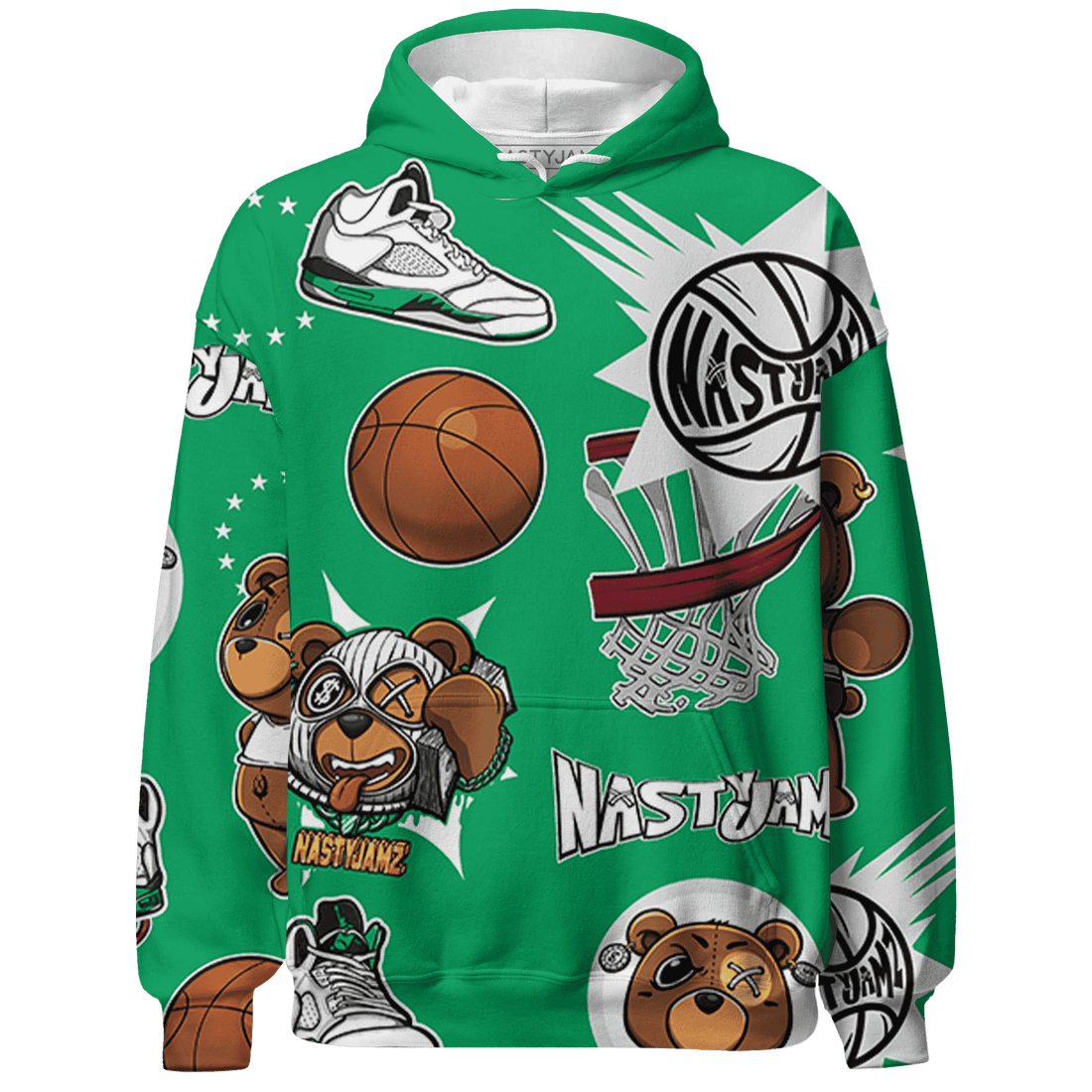 Lucky Green 5s Hoodie Match BER Icon Wallpapers 3D All-Over Print - NastyJamz