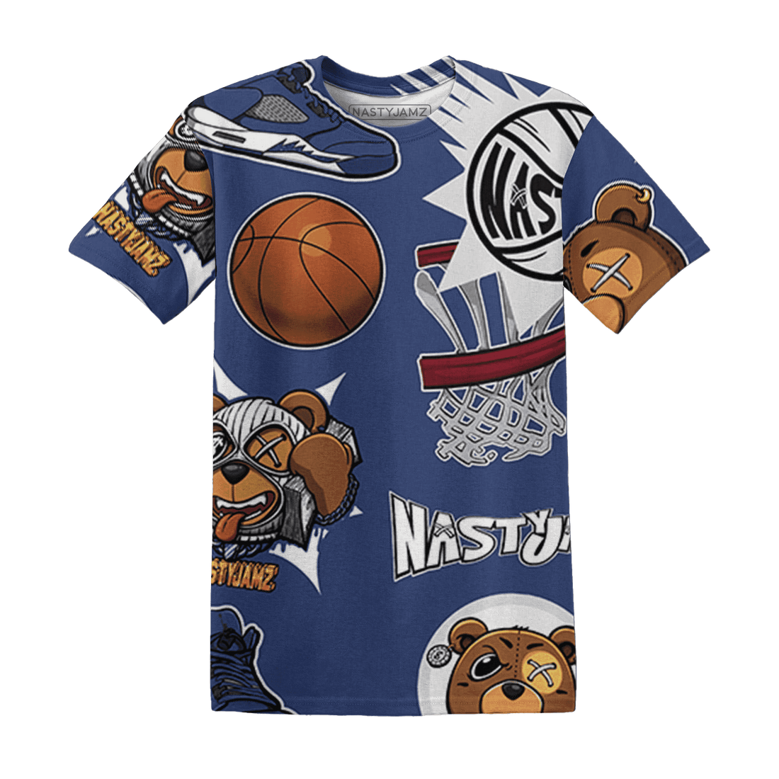 Midnight Navy 5s T Shirt Match BER Icon Wallpapers 3D All-Over Print - NastyJamz