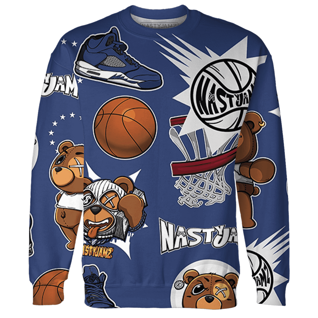 Midnight Navy 5s Sweatshirt Match BER Icon Wallpapers 3D All-Over Print - NastyJamz