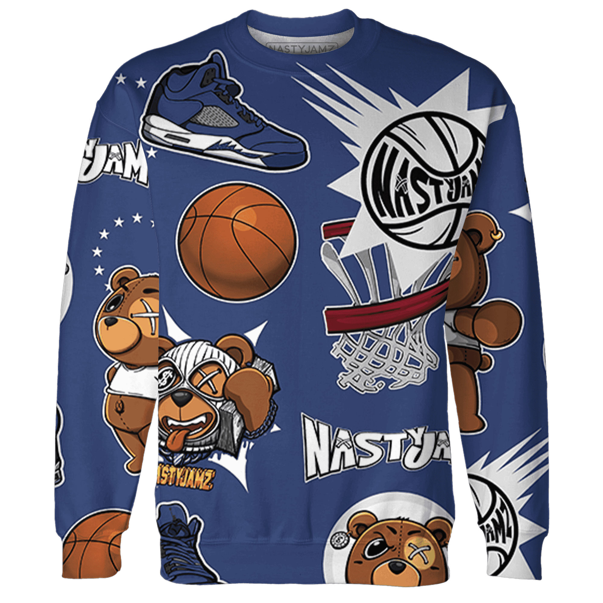 Midnight Navy 5s Sweatshirt Match BER Icon Wallpapers 3D All-Over Print - NastyJamz