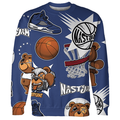 Midnight Navy 5s Sweatshirt Match BER Icon Wallpapers 3D All-Over Print - NastyJamz