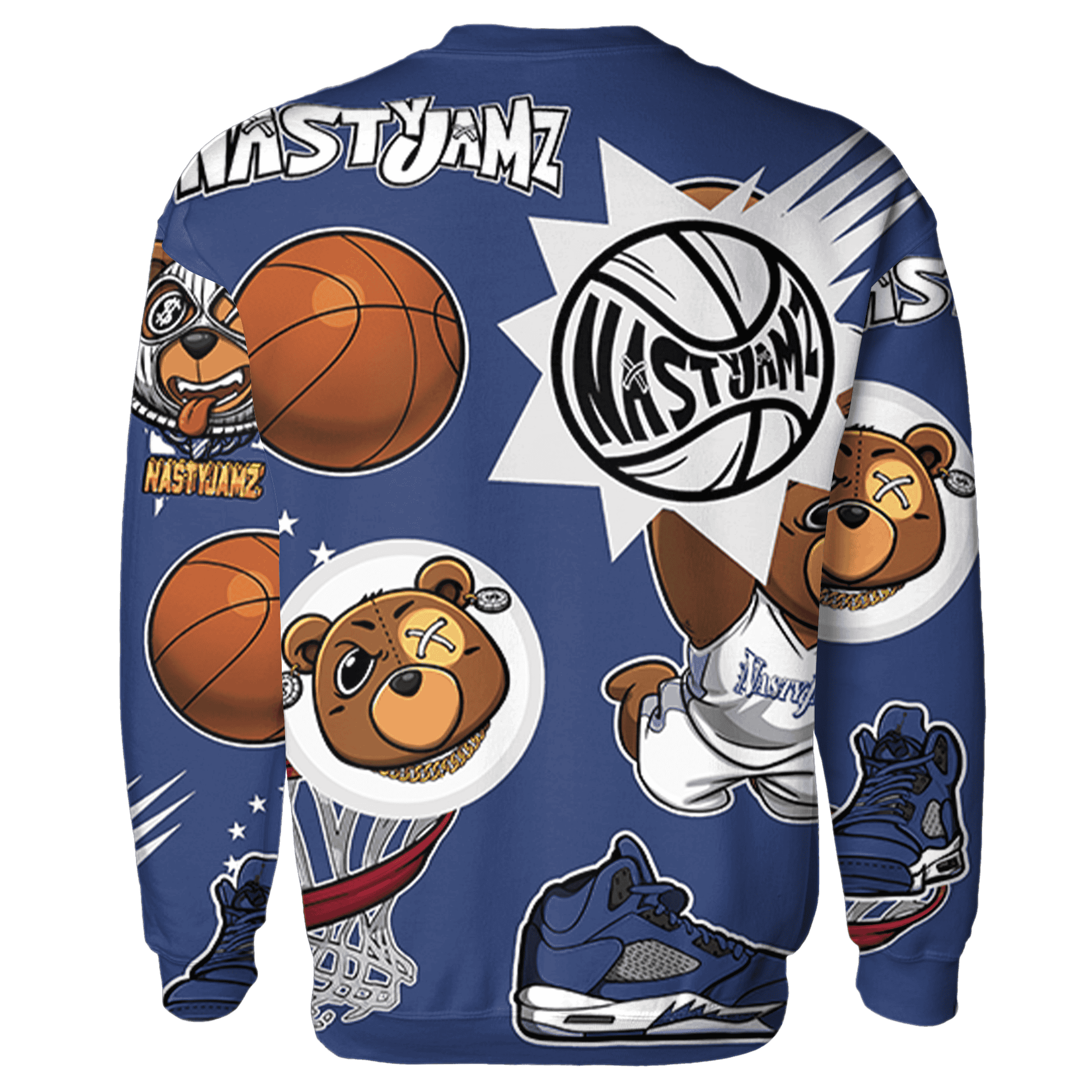 Midnight Navy 5s Sweatshirt Match BER Icon Wallpapers 3D All-Over Print - NastyJamz