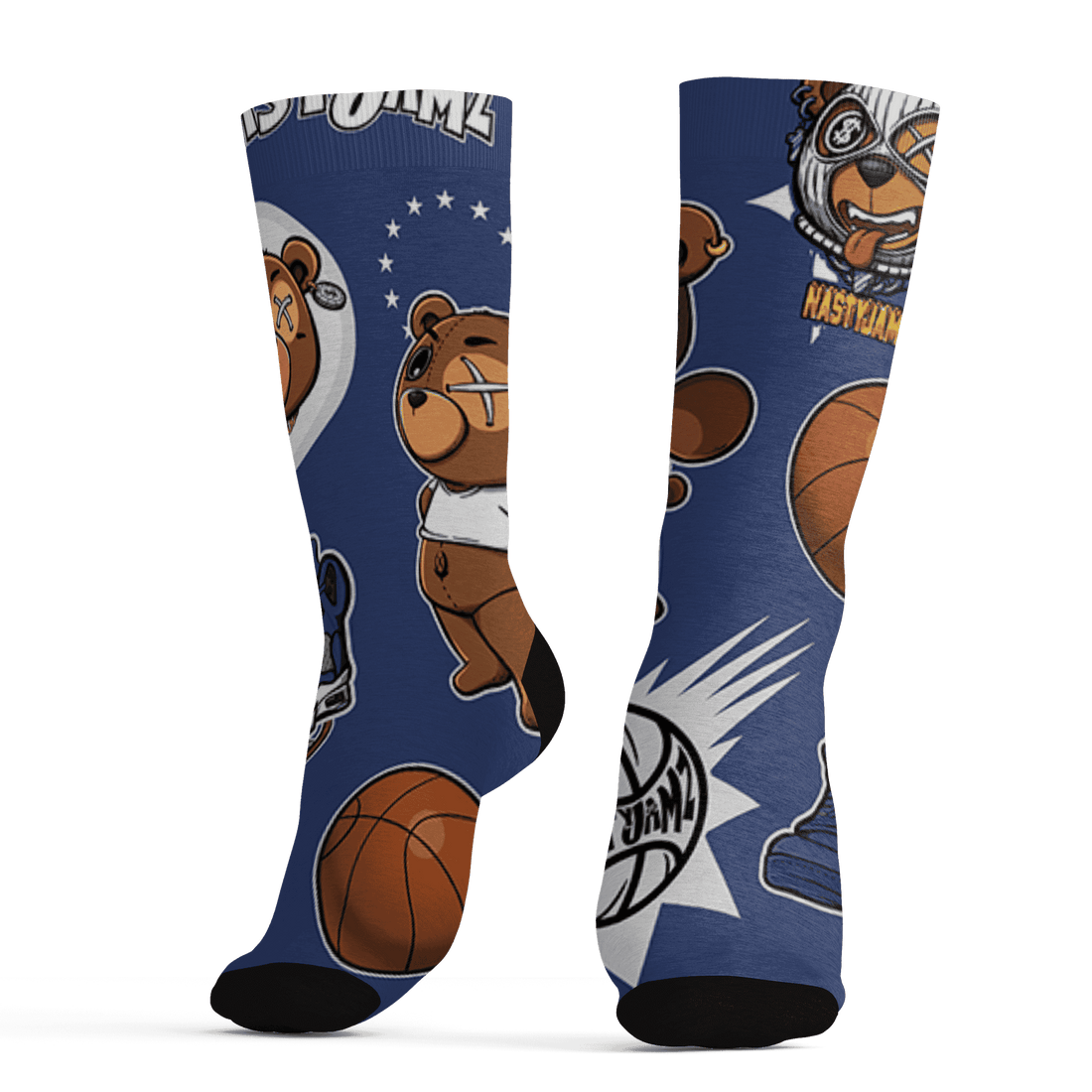 Midnight Navy 5s Socks Match BER Icon Wallpapers 3D All-Over Print - NastyJamz
