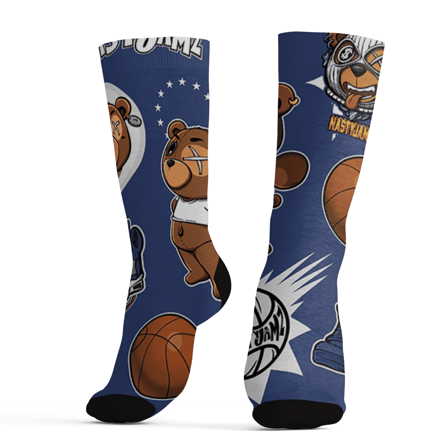 Midnight Navy 5s Socks Match BER Icon Wallpapers 3D All-Over Print - NastyJamz