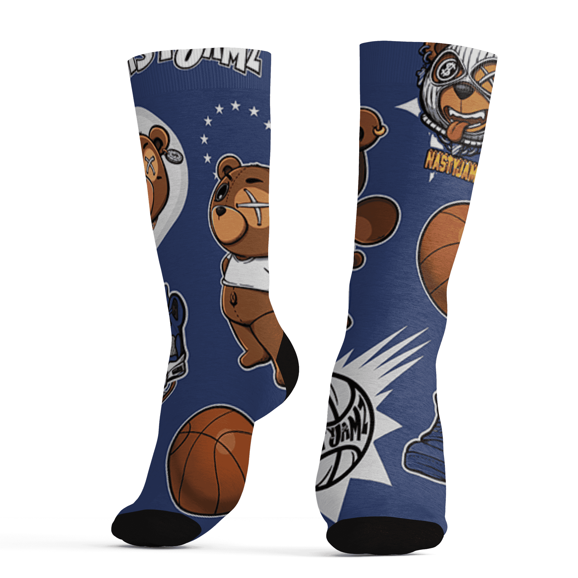 Midnight Navy 5s Socks Match BER Icon Wallpapers 3D All-Over Print - NastyJamz