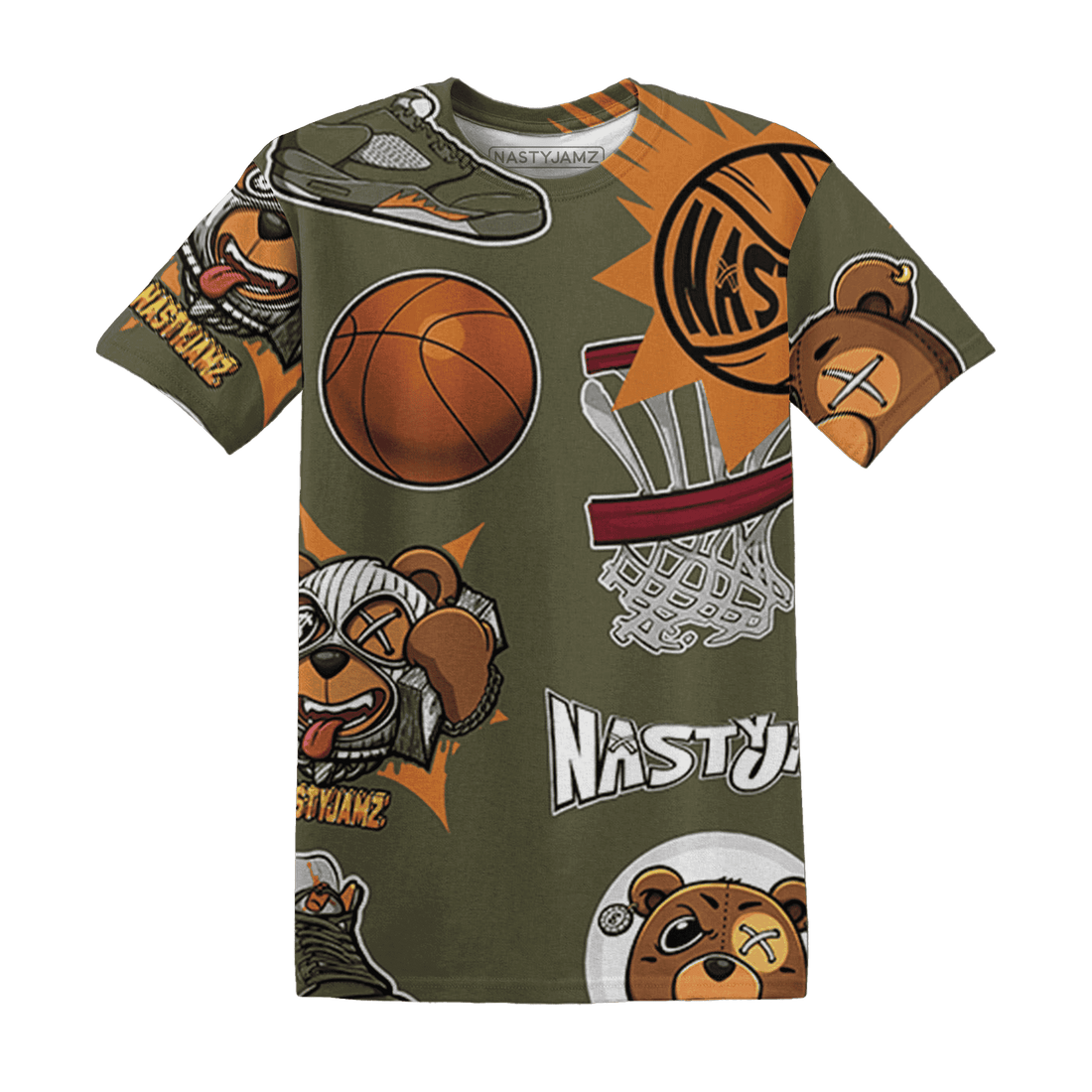 Olive 5s T Shirt Match BER Icon Wallpapers 3D All-Over Print - NastyJamz