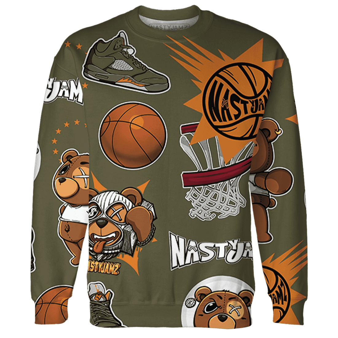 Olive 5s Sweatshirt Match BER Icon Wallpapers 3D All-Over Print - NastyJamz