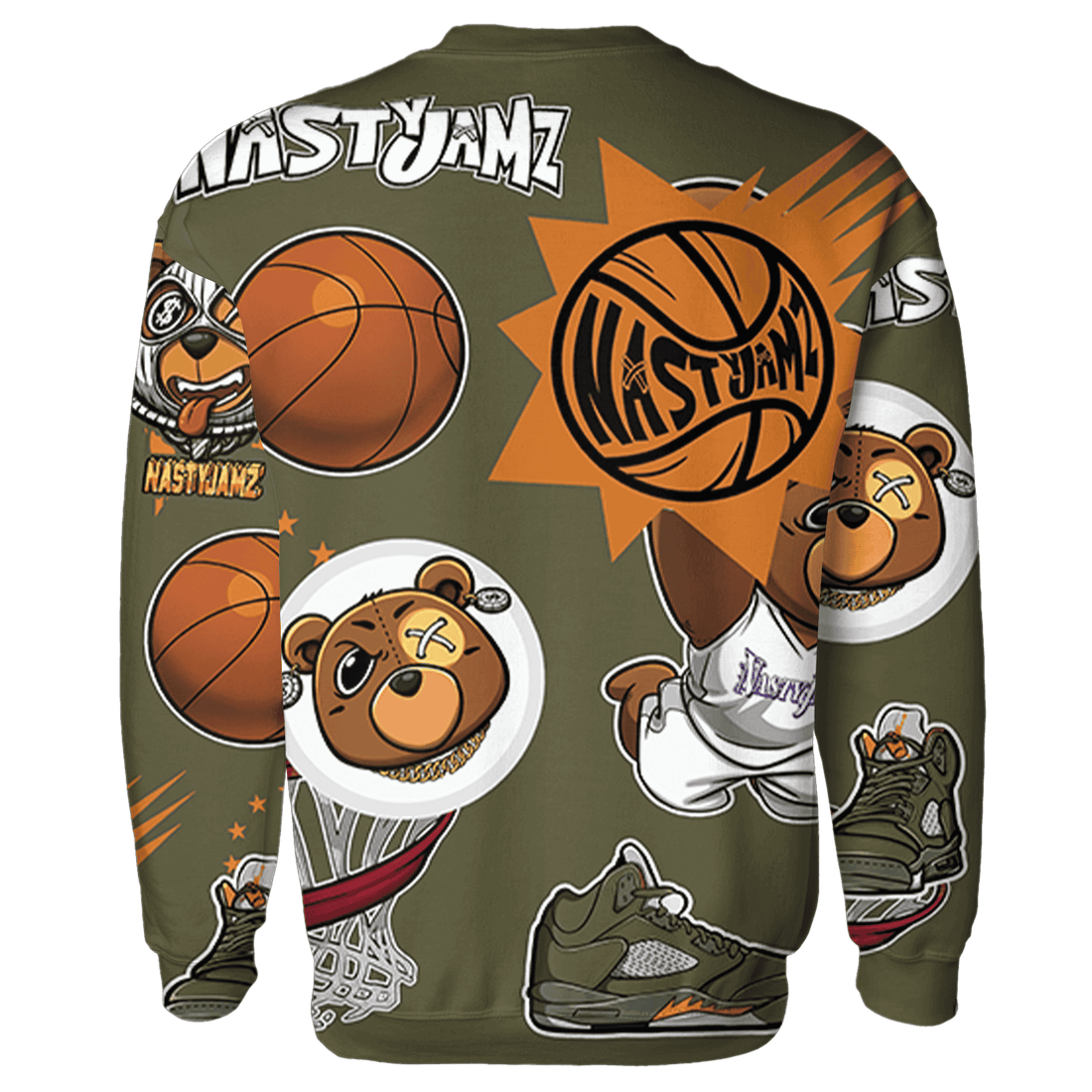 Olive 5s Sweatshirt Match BER Icon Wallpapers 3D All-Over Print - NastyJamz