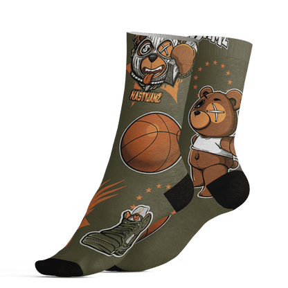 Olive 5s Socks Match BER Icon Wallpapers 3D All-Over Print - NastyJamz