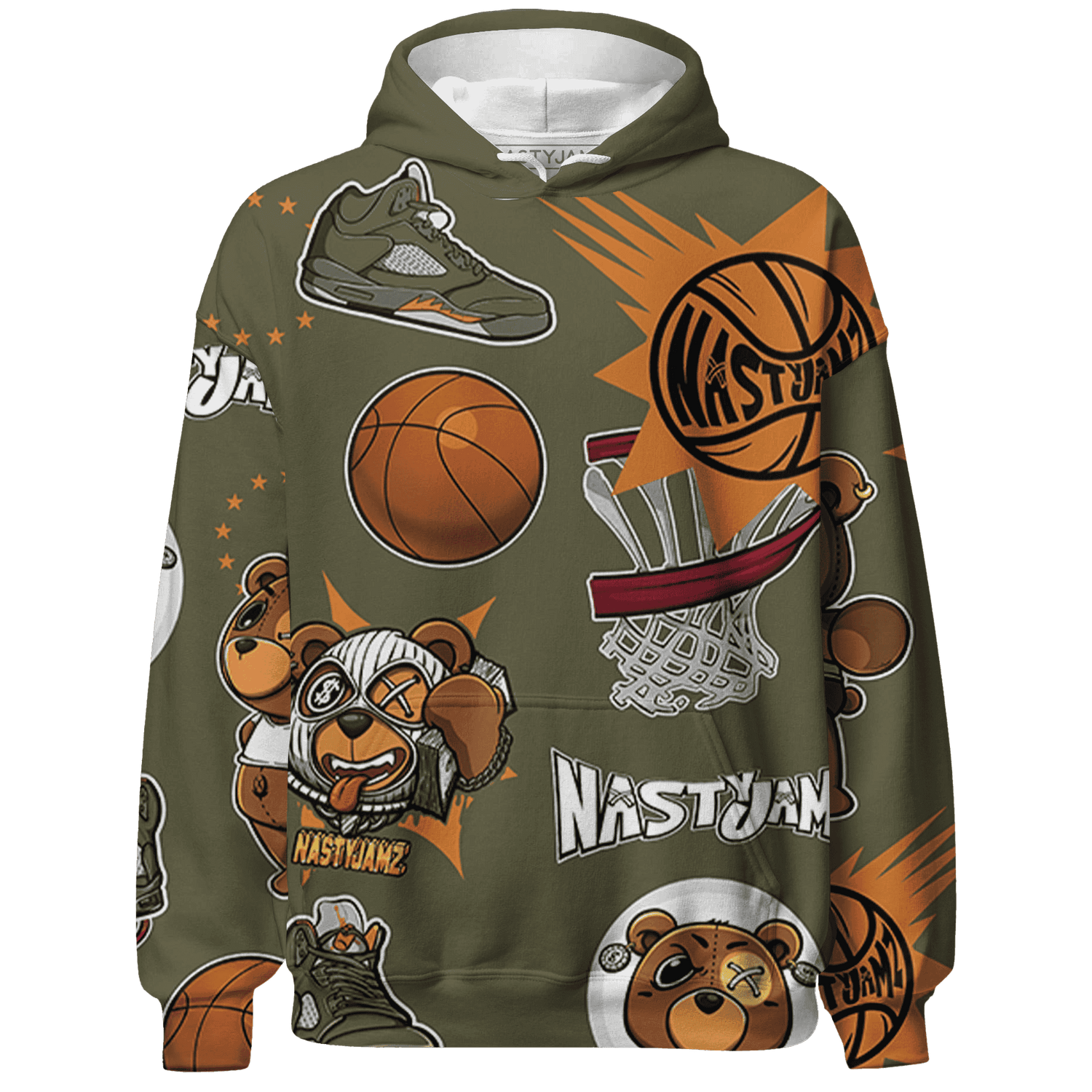 Olive 5s Hoodie Match BER Icon Wallpapers 3D All-Over Print - NastyJamz