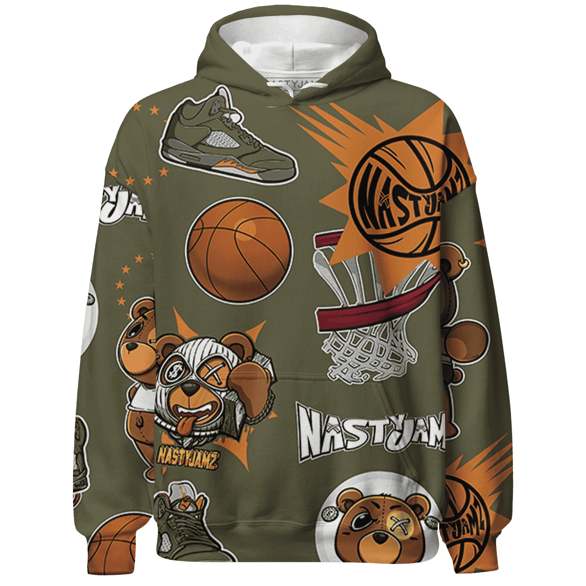 Olive 5s Hoodie Match BER Icon Wallpapers 3D All-Over Print - NastyJamz
