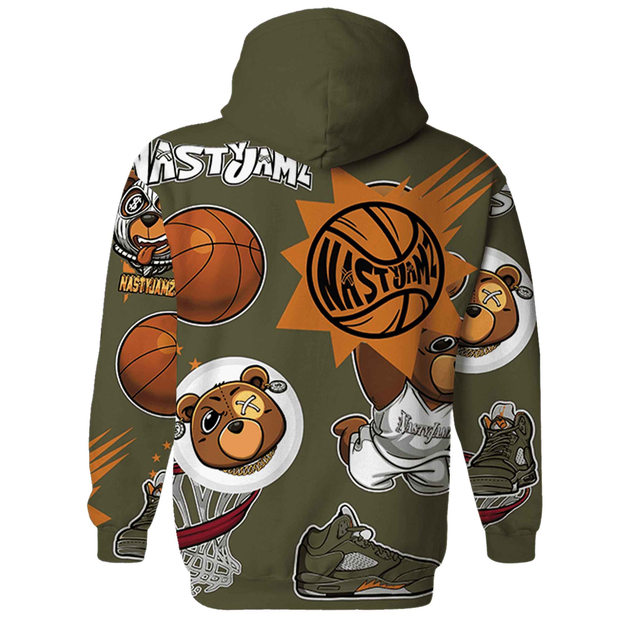 Olive 5s Hoodie Match BER Icon Wallpapers 3D All-Over Print - NastyJamz