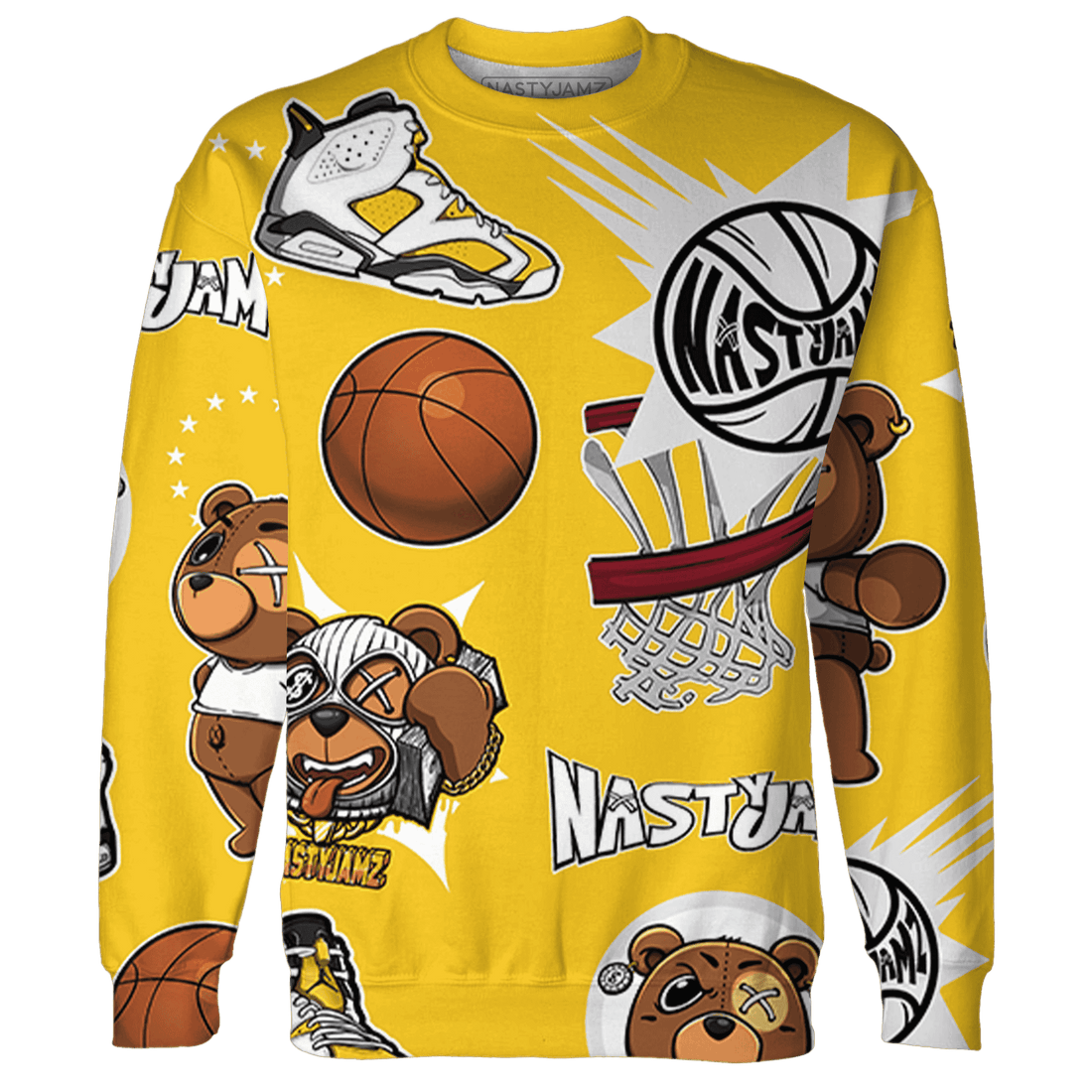 Yellow Ochre 6s Sweatshirt Match BER Icon Wallpapers 3D All-Over Print - NastyJamz