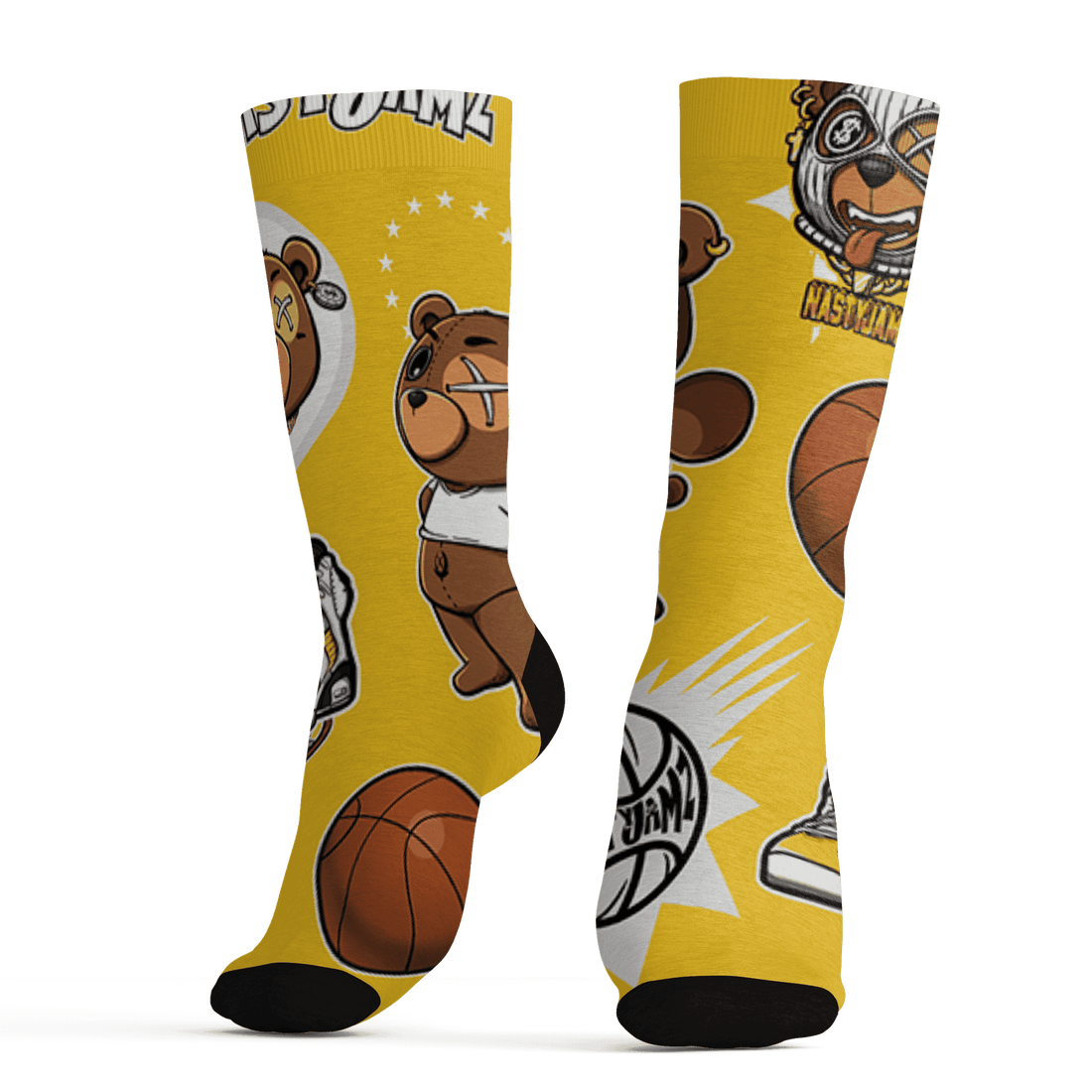 Yellow Ochre 6s Socks Match BER Icon Wallpapers 3D All-Over Print - NastyJamz