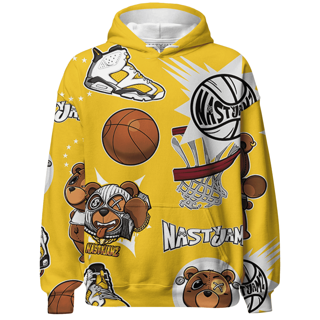 Yellow Ochre 6s Hoodie Match BER Icon Wallpapers 3D All-Over Print - NastyJamz