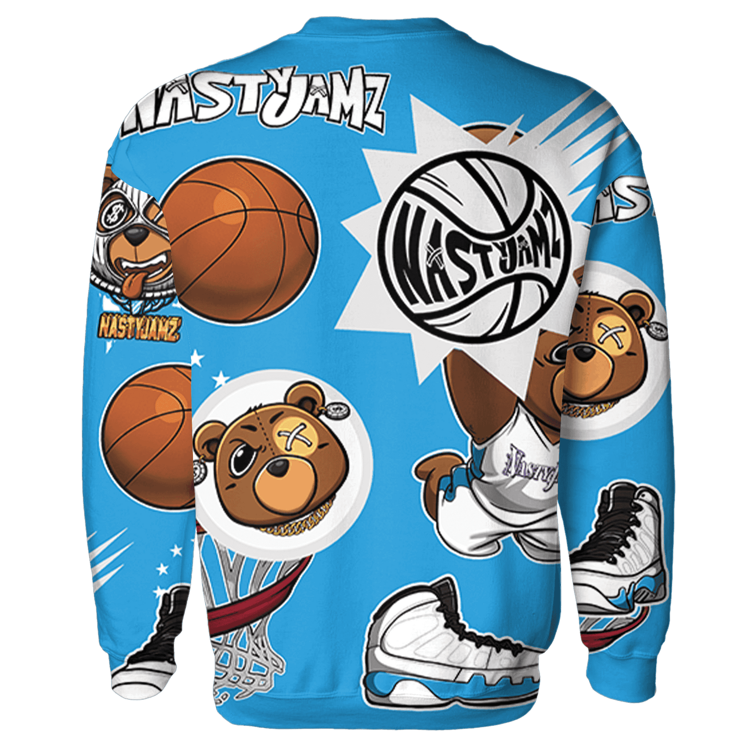 Powder Blue 9s Sweatshirt Match BER Icon Wallpapers 3D All-Over Print - NastyJamz