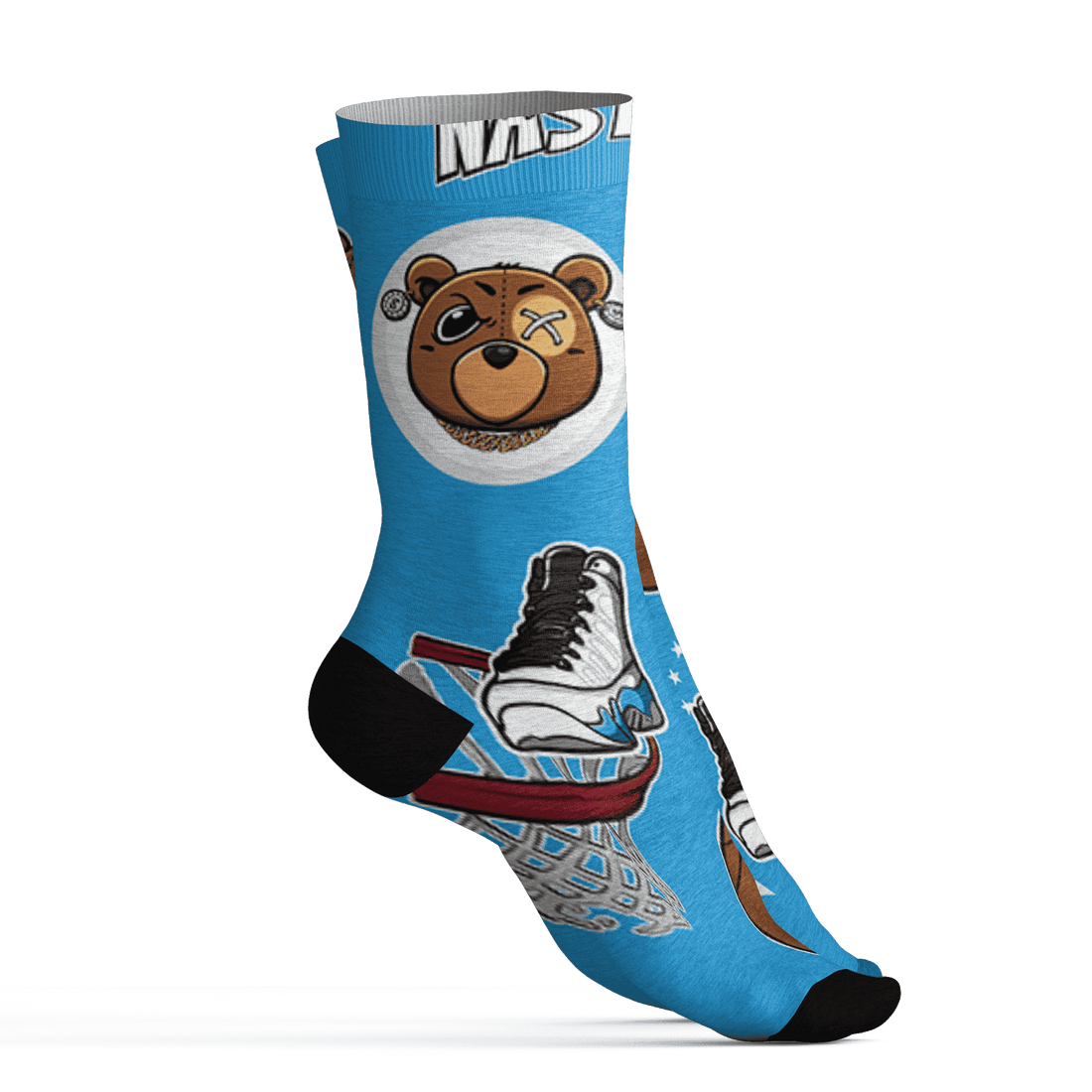 Powder Blue 9s Socks Match BER Icon Wallpapers 3D All-Over Print - NastyJamz