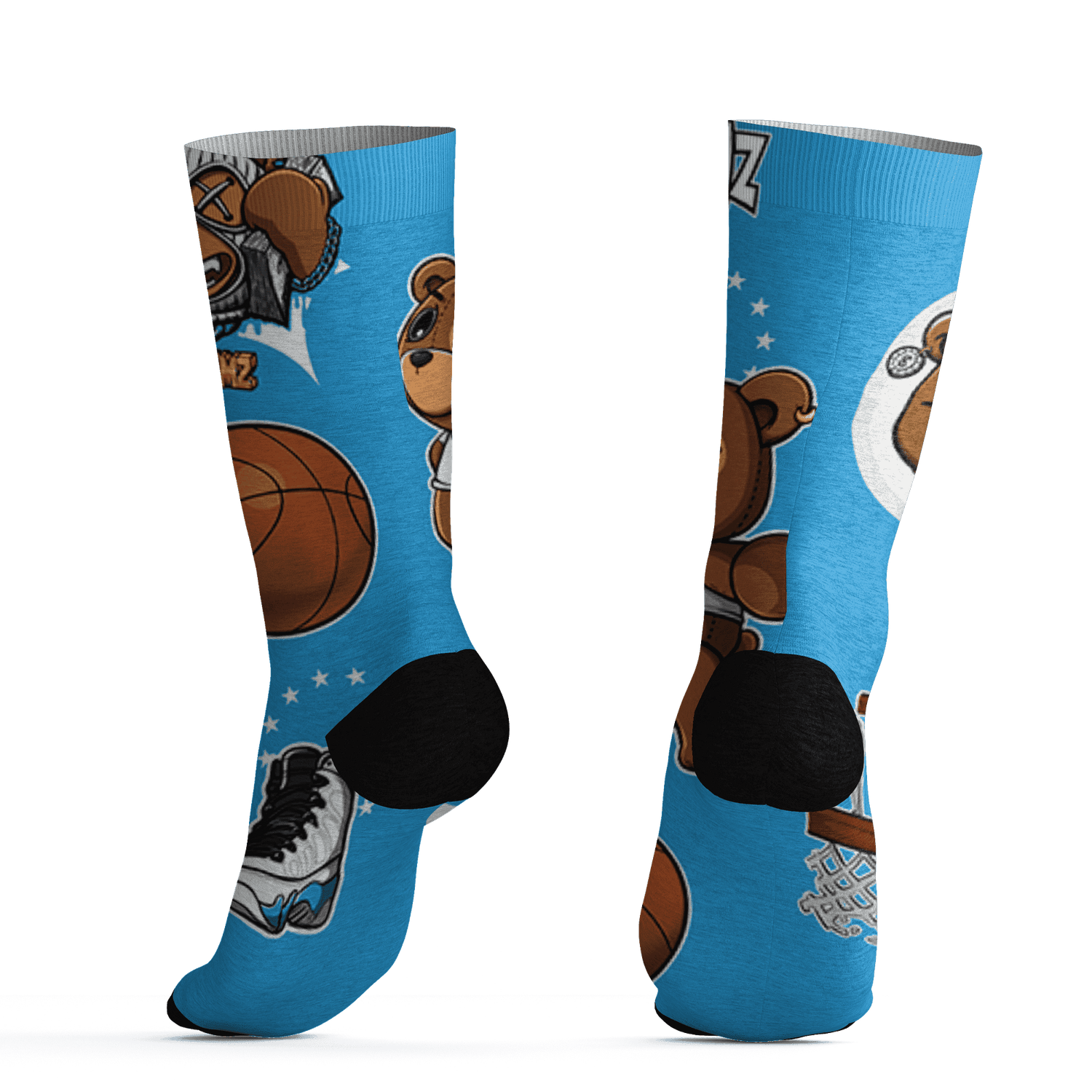 Powder Blue 9s Socks Match BER Icon Wallpapers 3D All-Over Print - NastyJamz