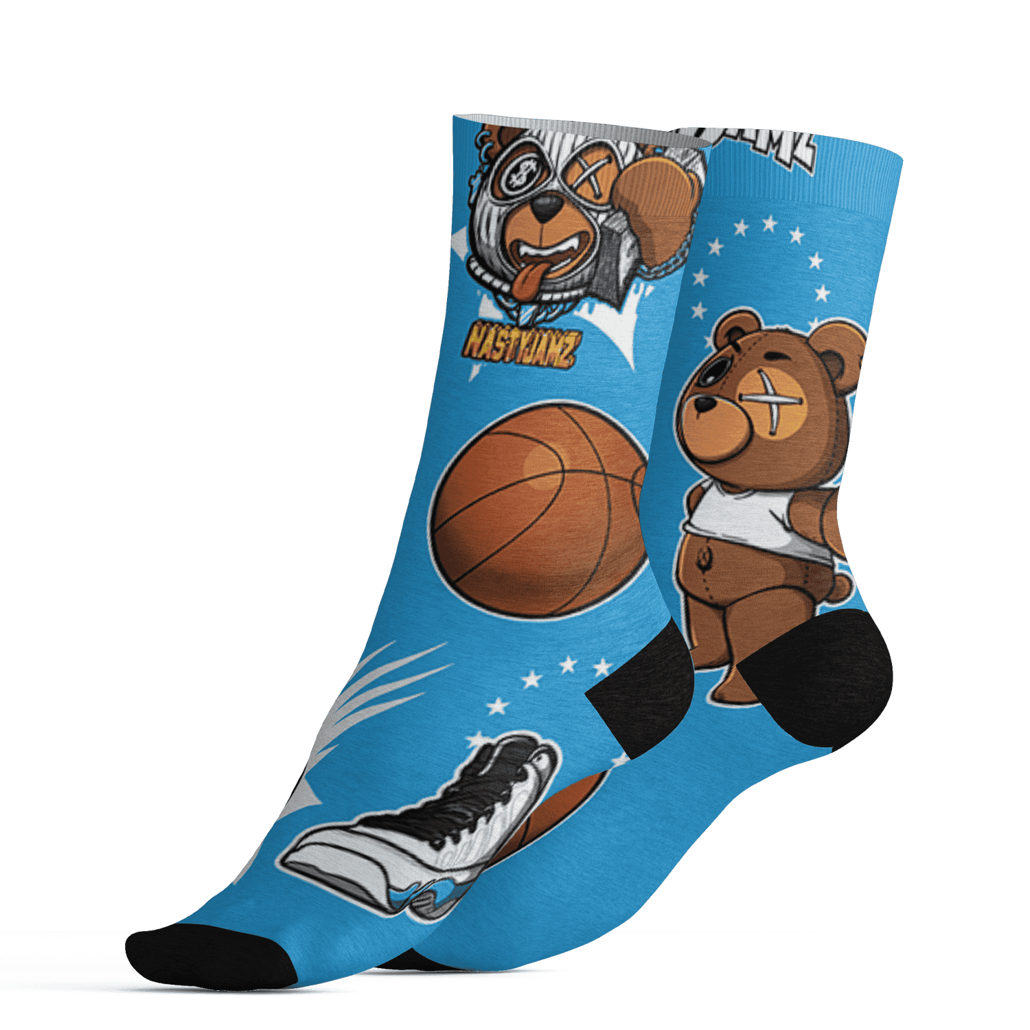 Powder Blue 9s Socks Match BER Icon Wallpapers 3D All-Over Print - NastyJamz