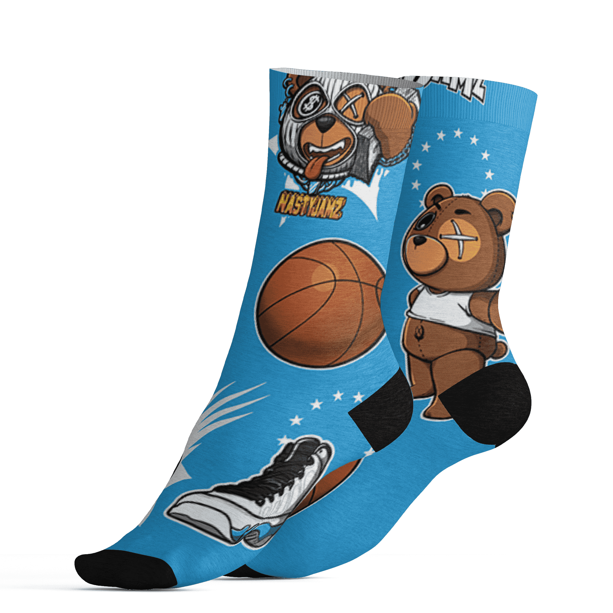 Powder Blue 9s Socks Match BER Icon Wallpapers 3D All-Over Print - NastyJamz