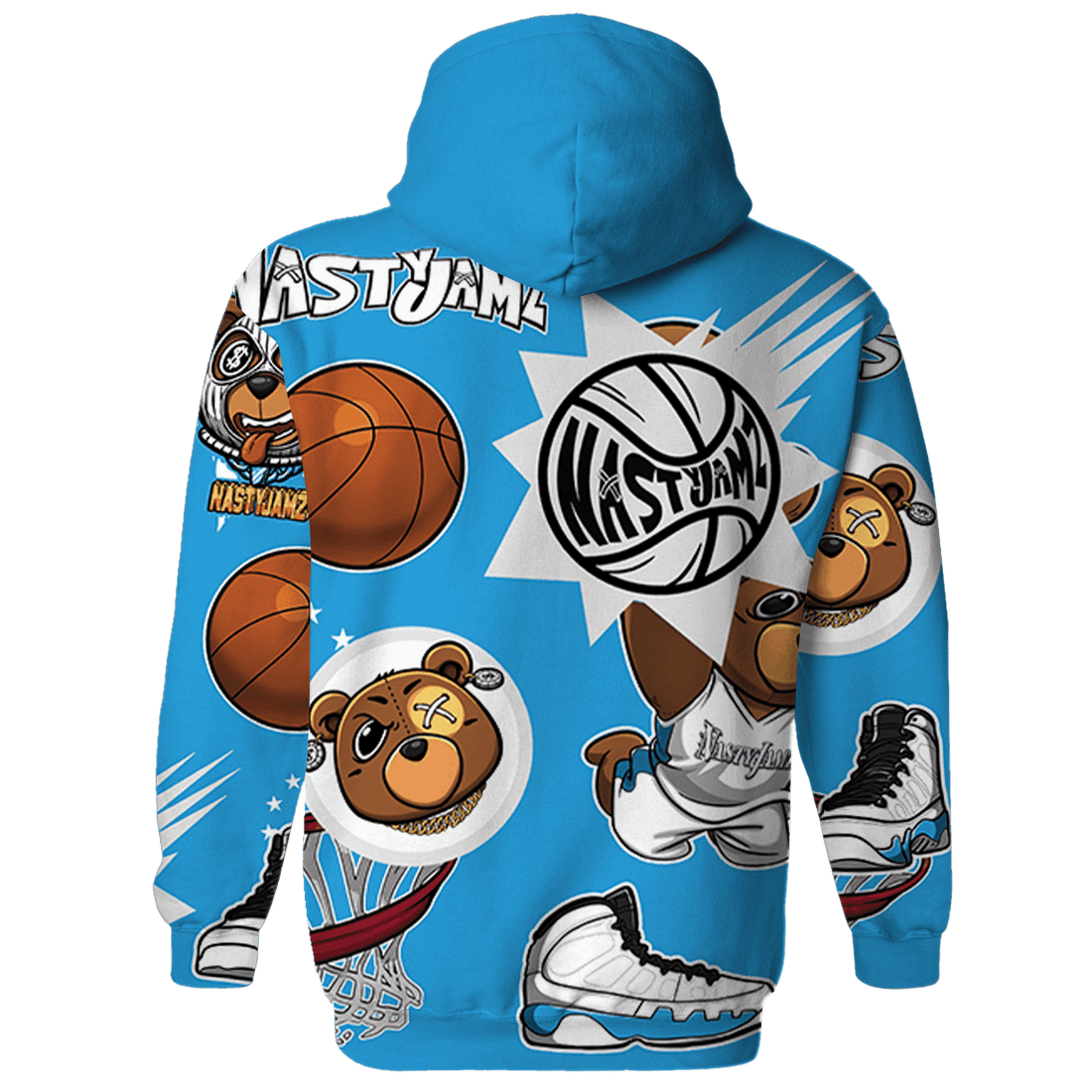 Powder Blue 9s Hoodie Match BER Icon Wallpapers 3D All-Over Print - NastyJamz