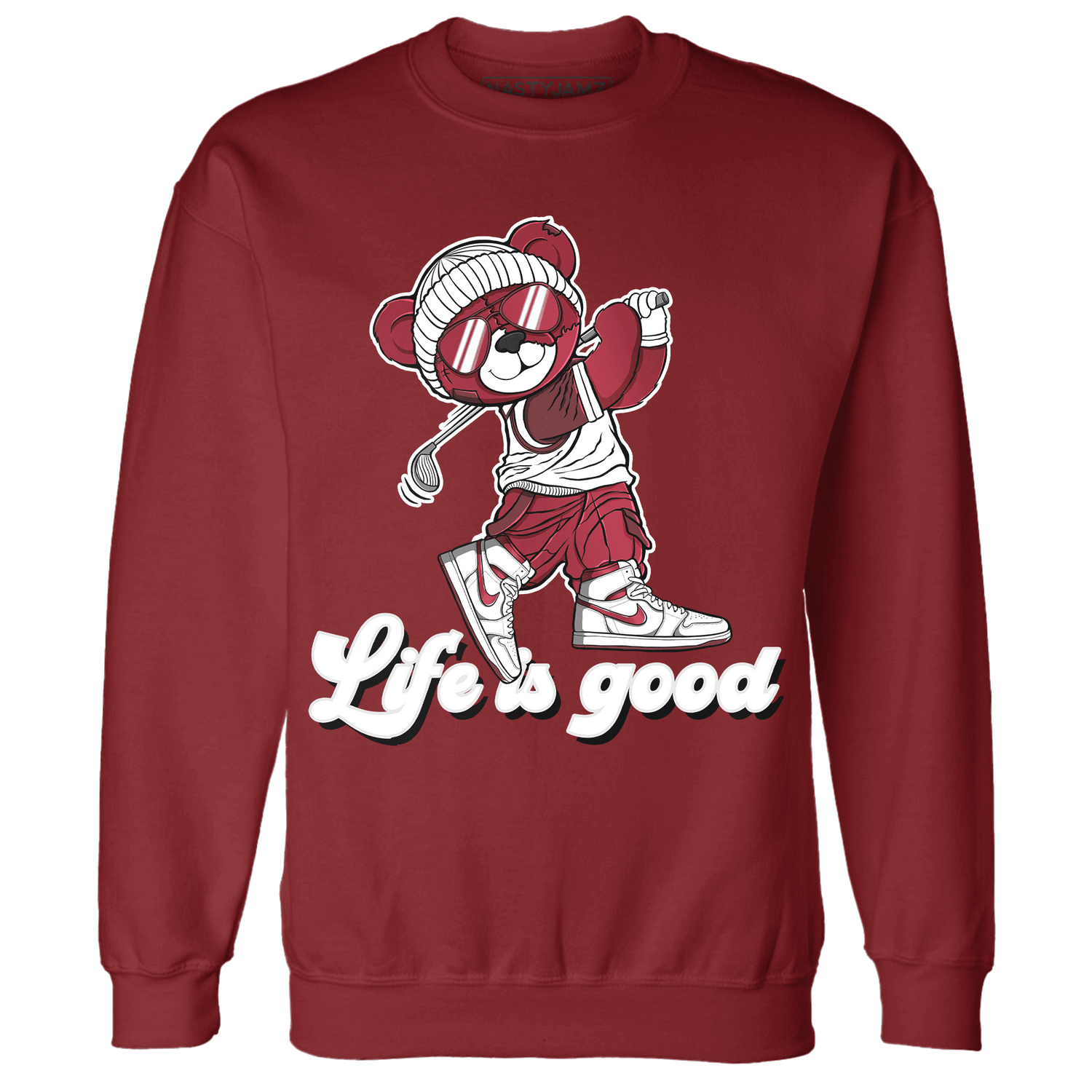 High 85 Metallic Burgundy 1s Sweatshirt Match BER Like Golf - NastyJamz