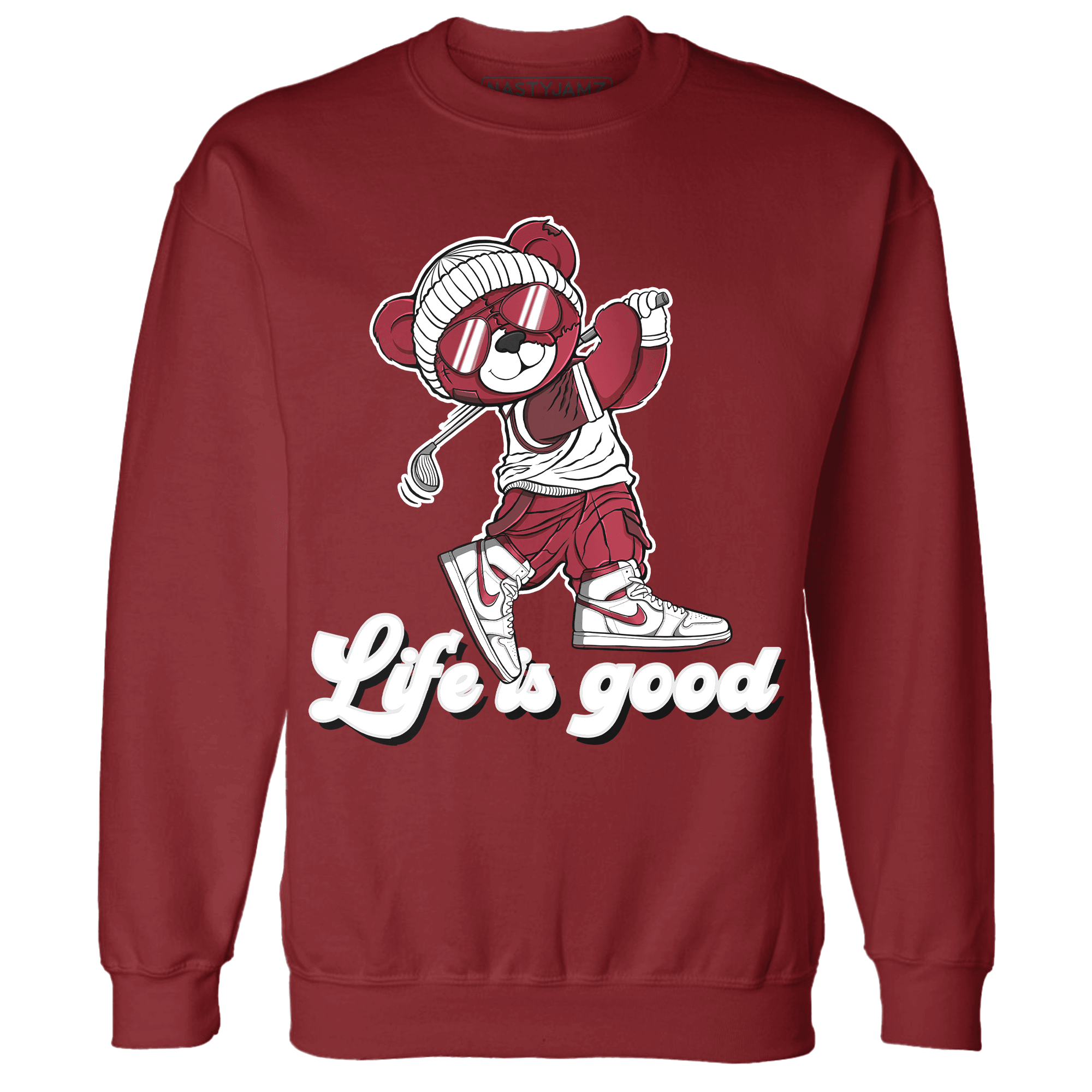 High 85 Metallic Burgundy 1s Sweatshirt Match BER Like Golf - NastyJamz