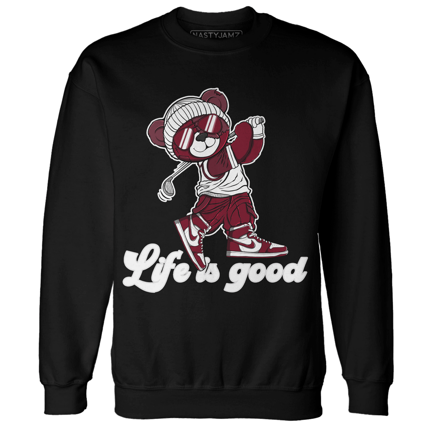 High White Team Red 1s Sweatshirt Match BER Like Golf - NastyJamz