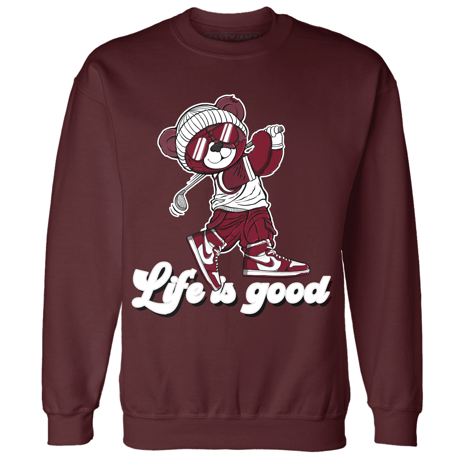 High White Team Red 1s Sweatshirt Match BER Like Golf - NastyJamz