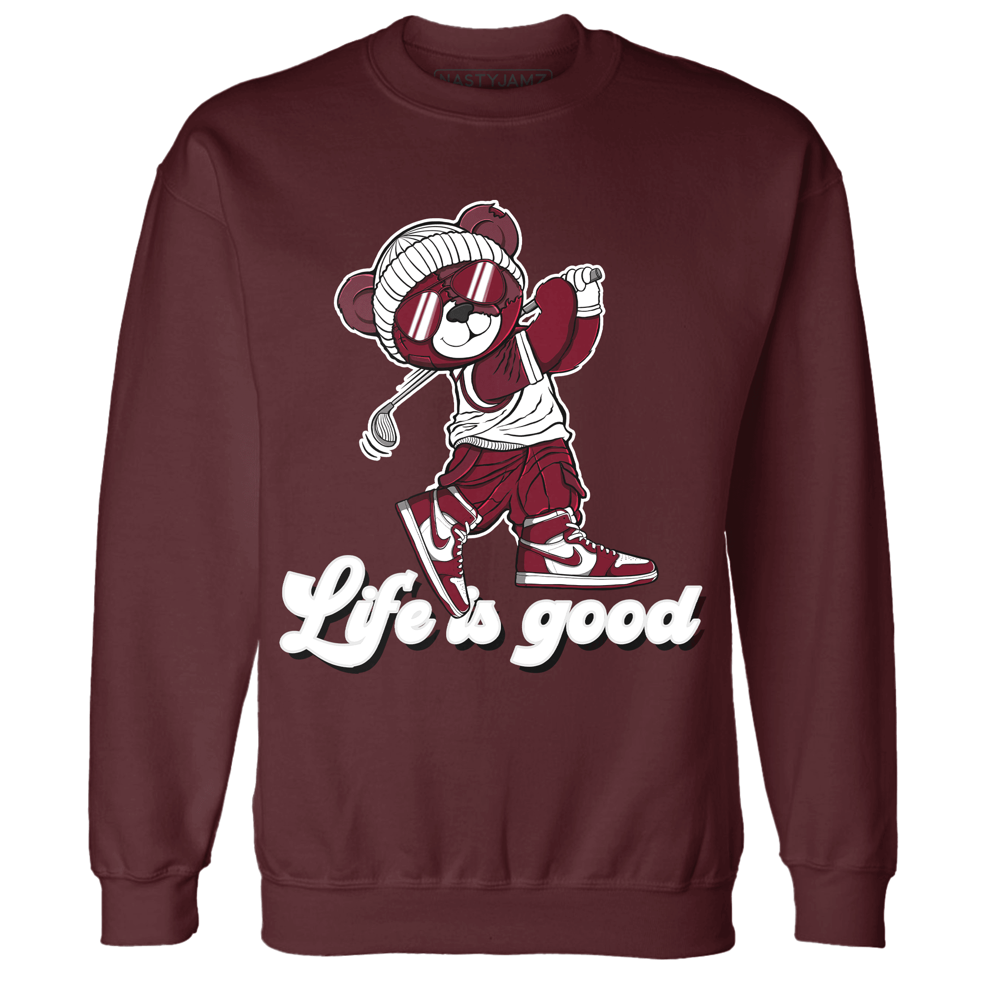 High White Team Red 1s Sweatshirt Match BER Like Golf - NastyJamz