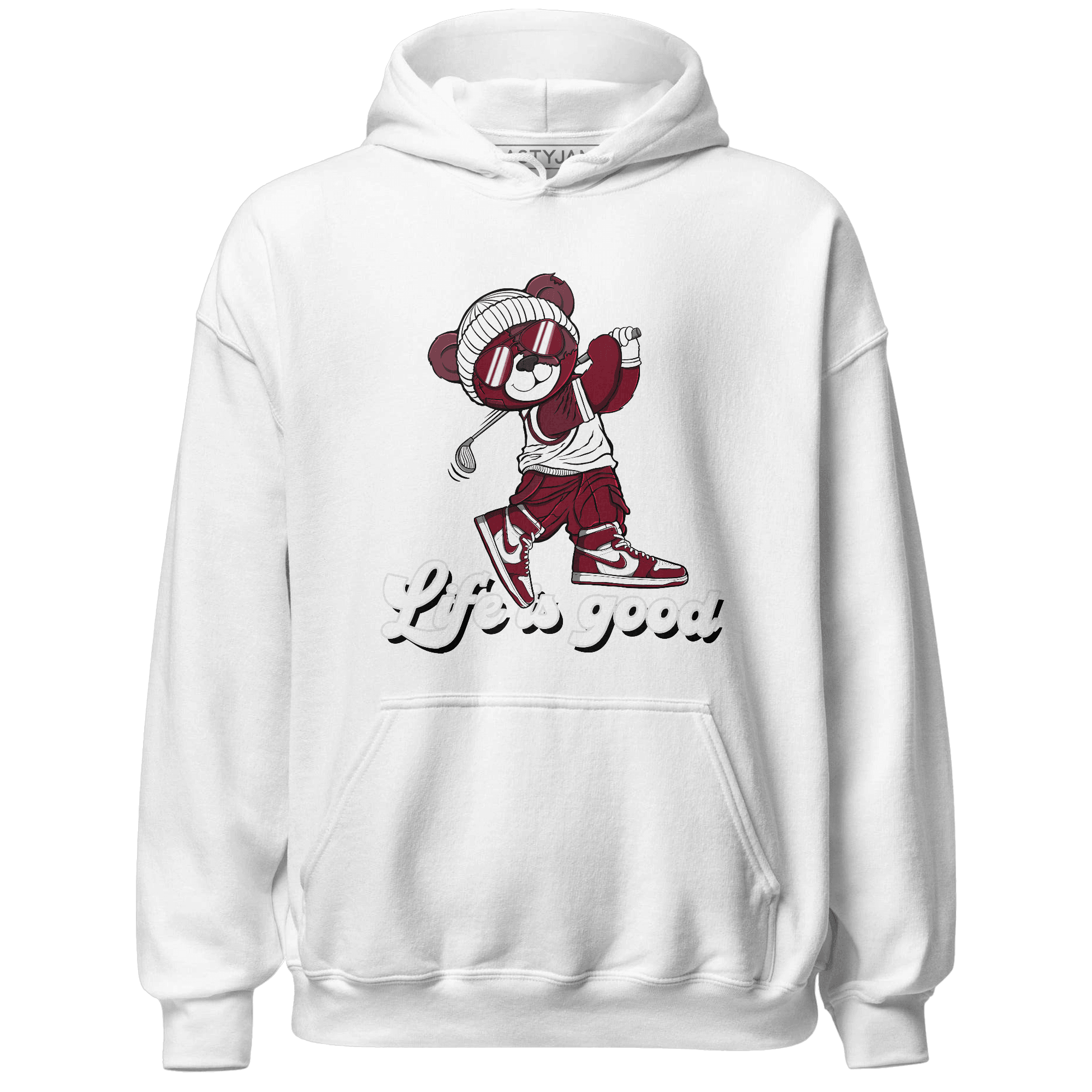 High White Team Red 1s Hoodie Match BER Like Golf - NastyJamz