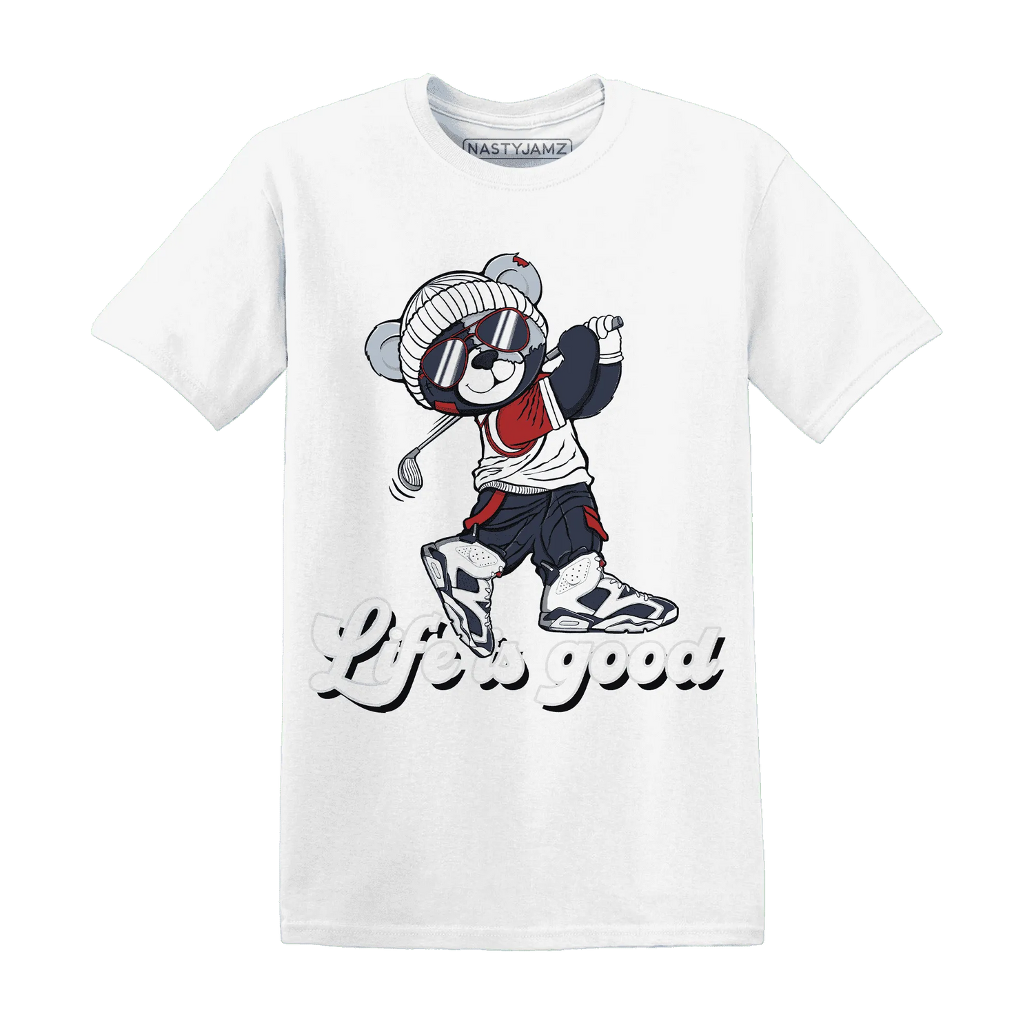 White-Navy-6s-T-Shirt-Match-BER-Like-Golf