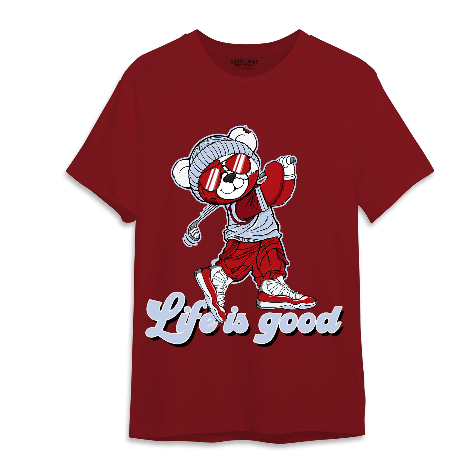 Cherry 11s T Shirt Match BER Like Golf - NastyJamz