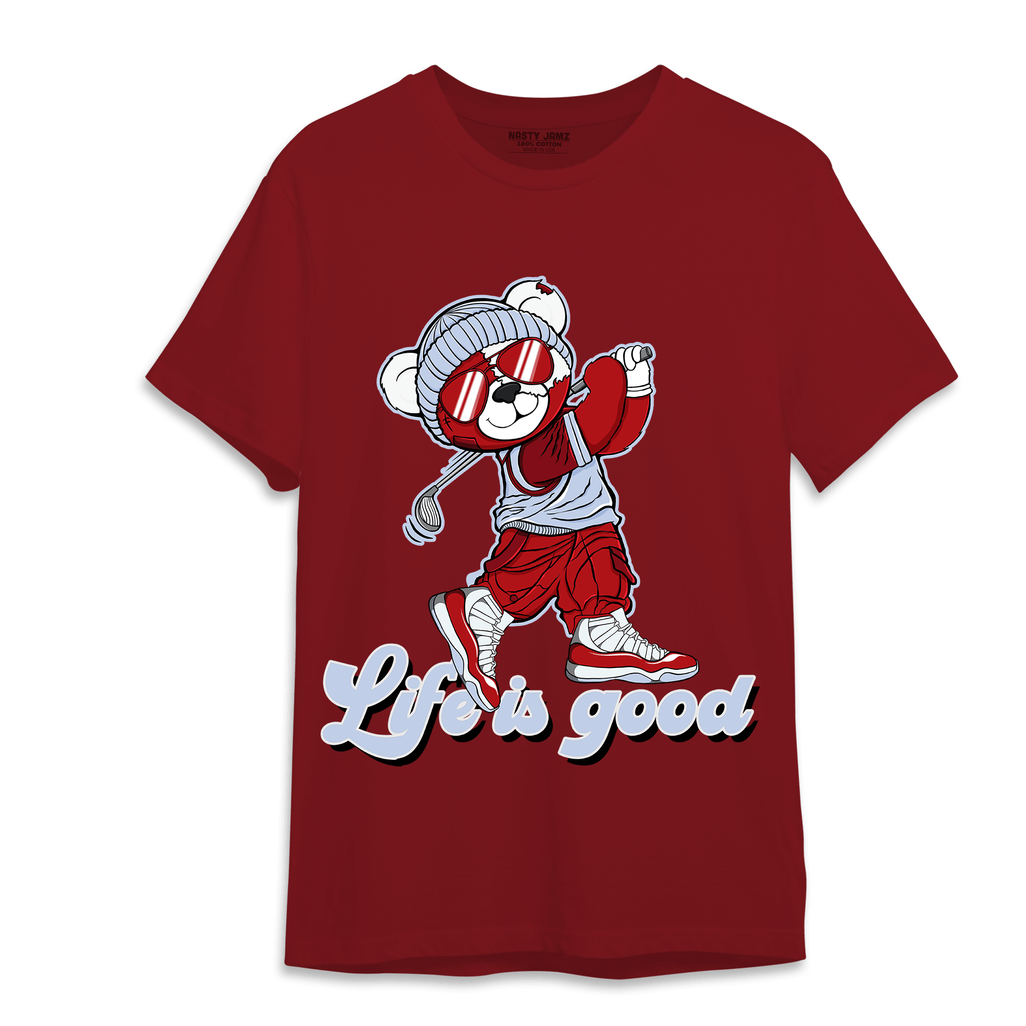 Cherry 11s T Shirt Match BER Like Golf - NastyJamz