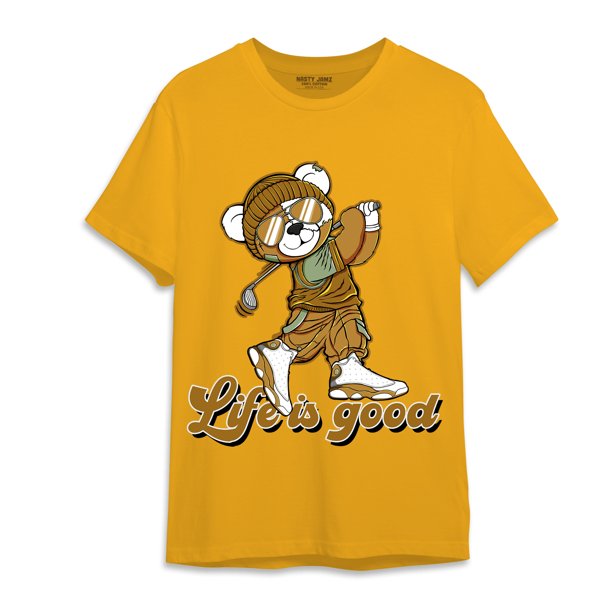 Wheat 13s T Shirt Match BER Like Golf - NastyJamz