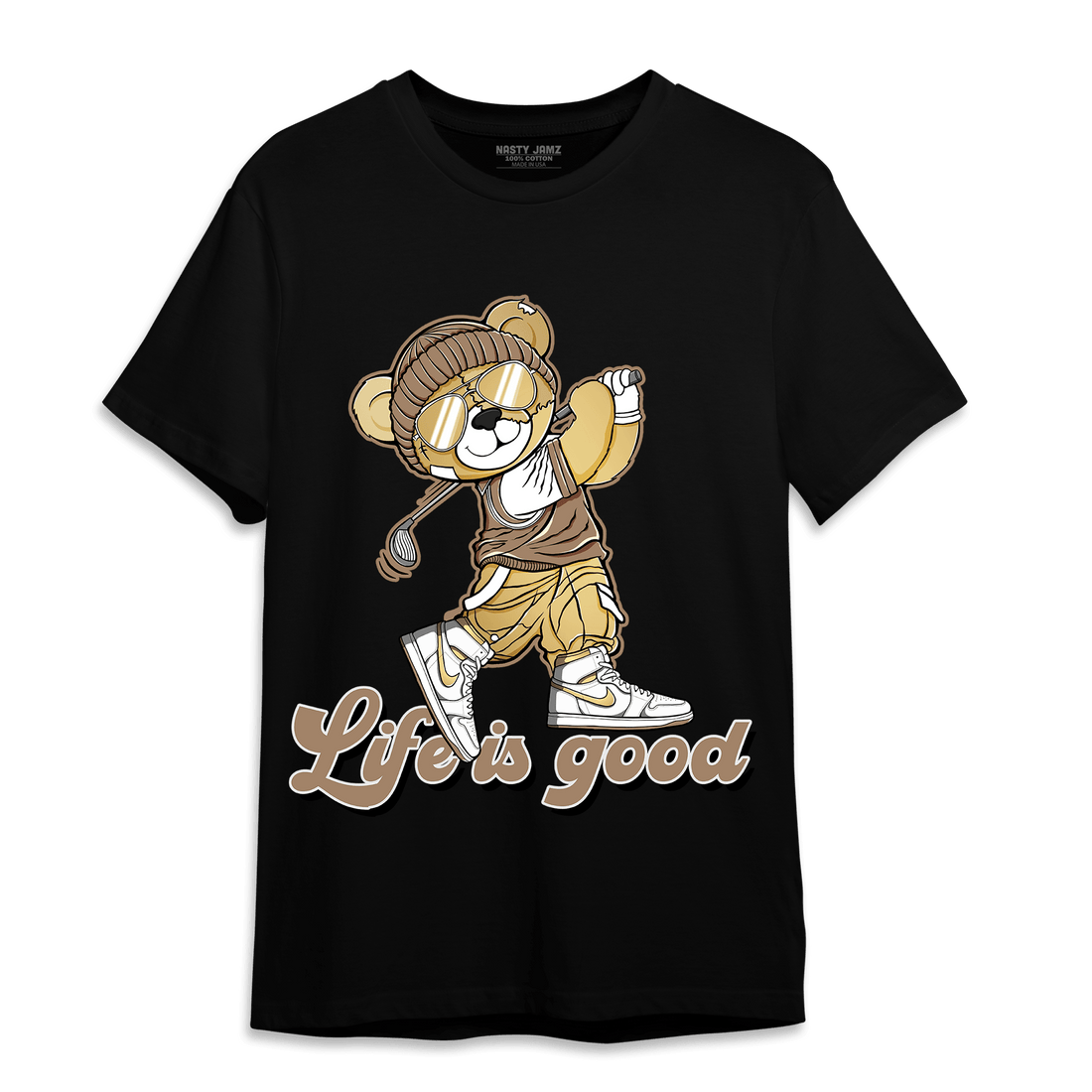 High OG Metallic Gold 1s T Shirt Match BER Like Golf - NastyJamz