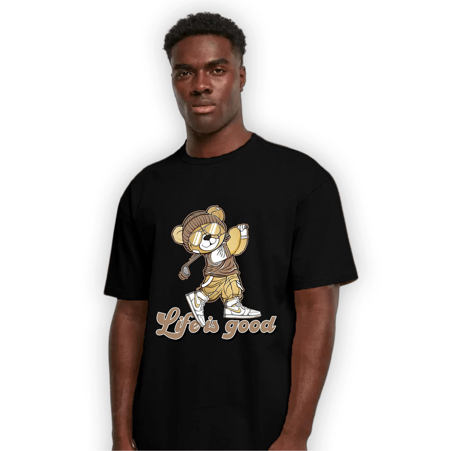 High OG Metallic Gold 1s T Shirt Match BER Like Golf - NastyJamz