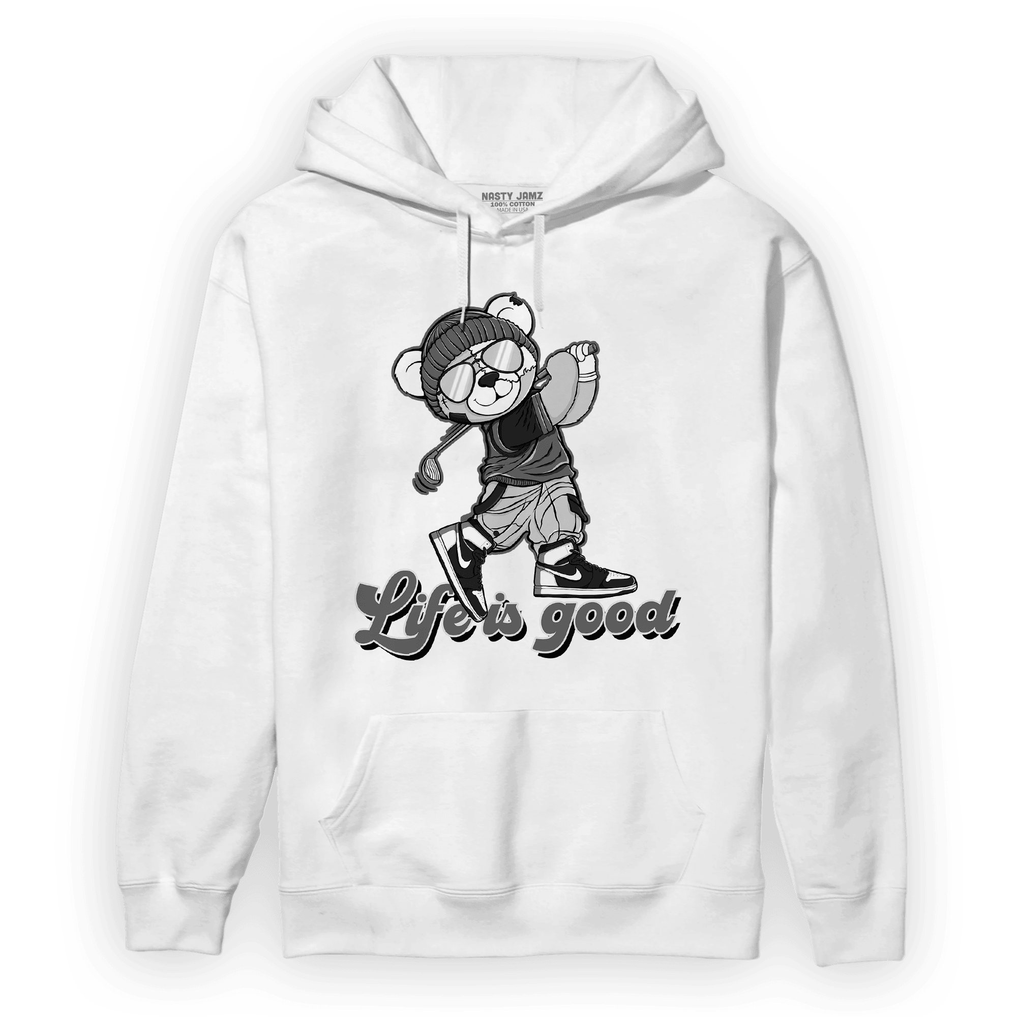 Retro High OG Black White 1s Hoodie Match BER Like Golf - NastyJamz