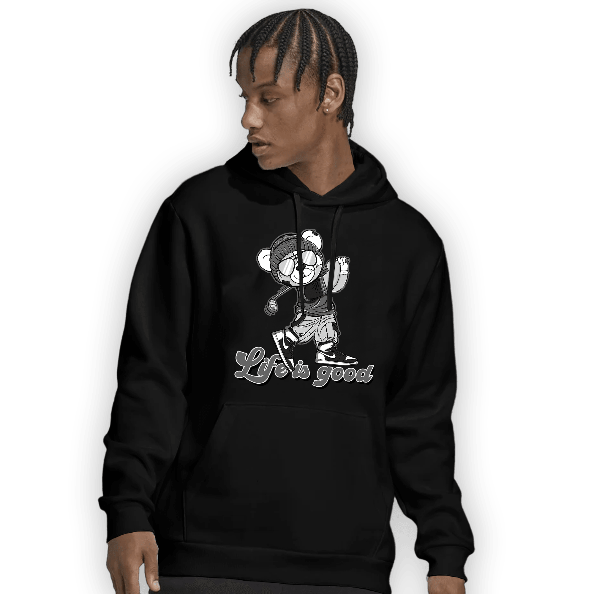 Retro High OG Black White 1s Hoodie Match BER Like Golf - NastyJamz