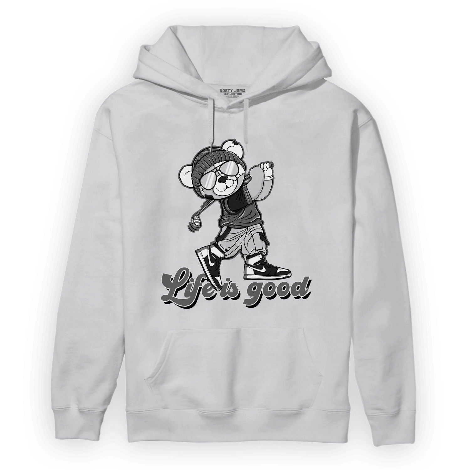 Retro High OG Black White 1s Hoodie Match BER Like Golf - NastyJamz