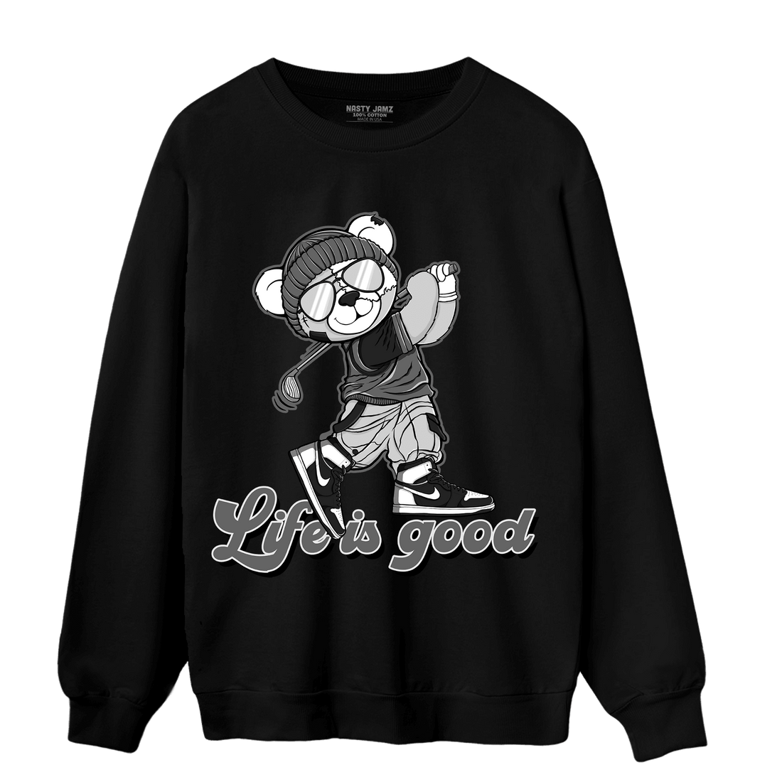 Retro High OG Black White 1s Sweatshirt Match BER Like Golf - NastyJamz