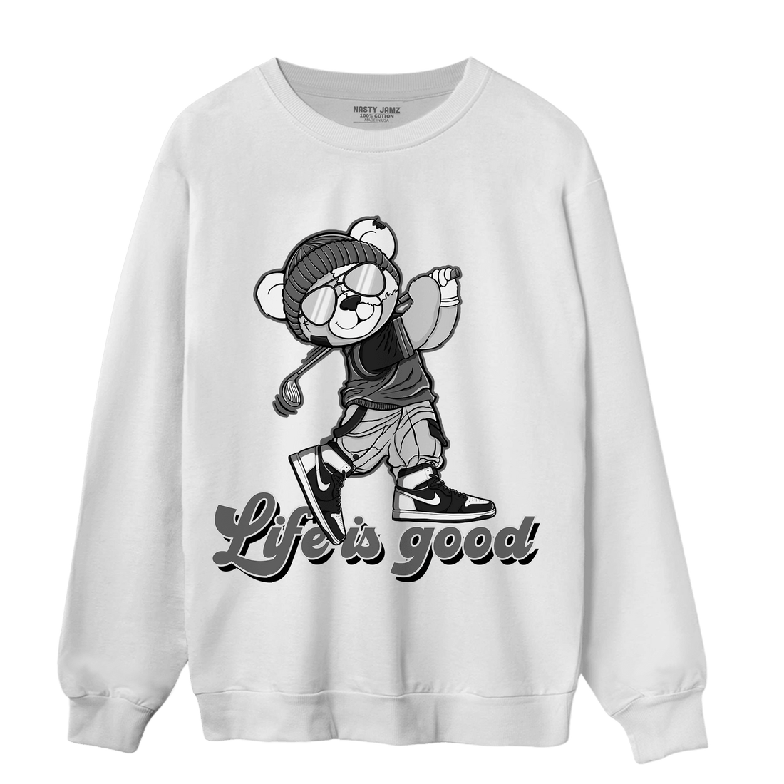 Retro High OG Black White 1s Sweatshirt Match BER Like Golf - NastyJamz