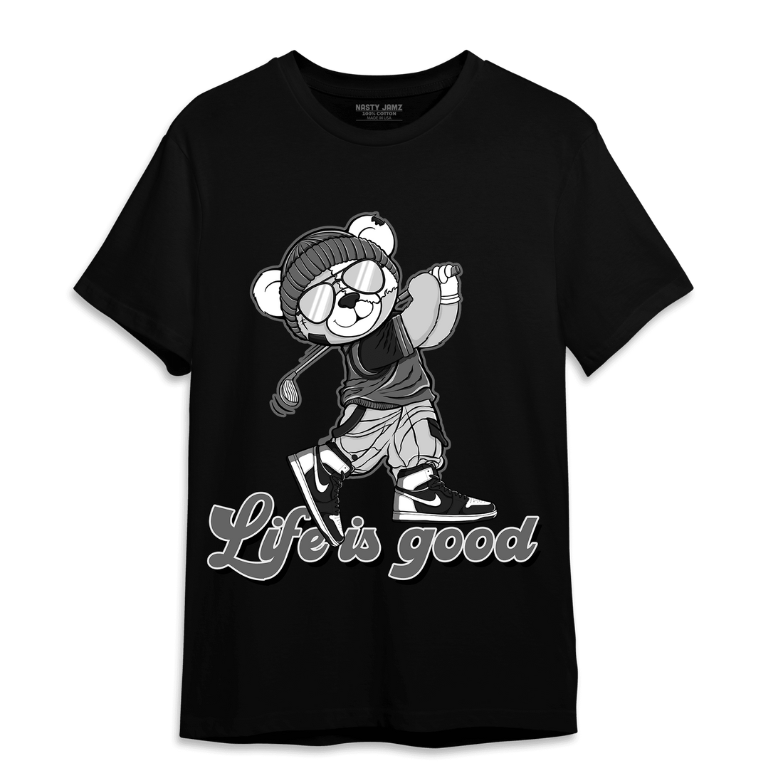 Retro High OG Black White 1s T Shirt Match BER Like Golf - NastyJamz