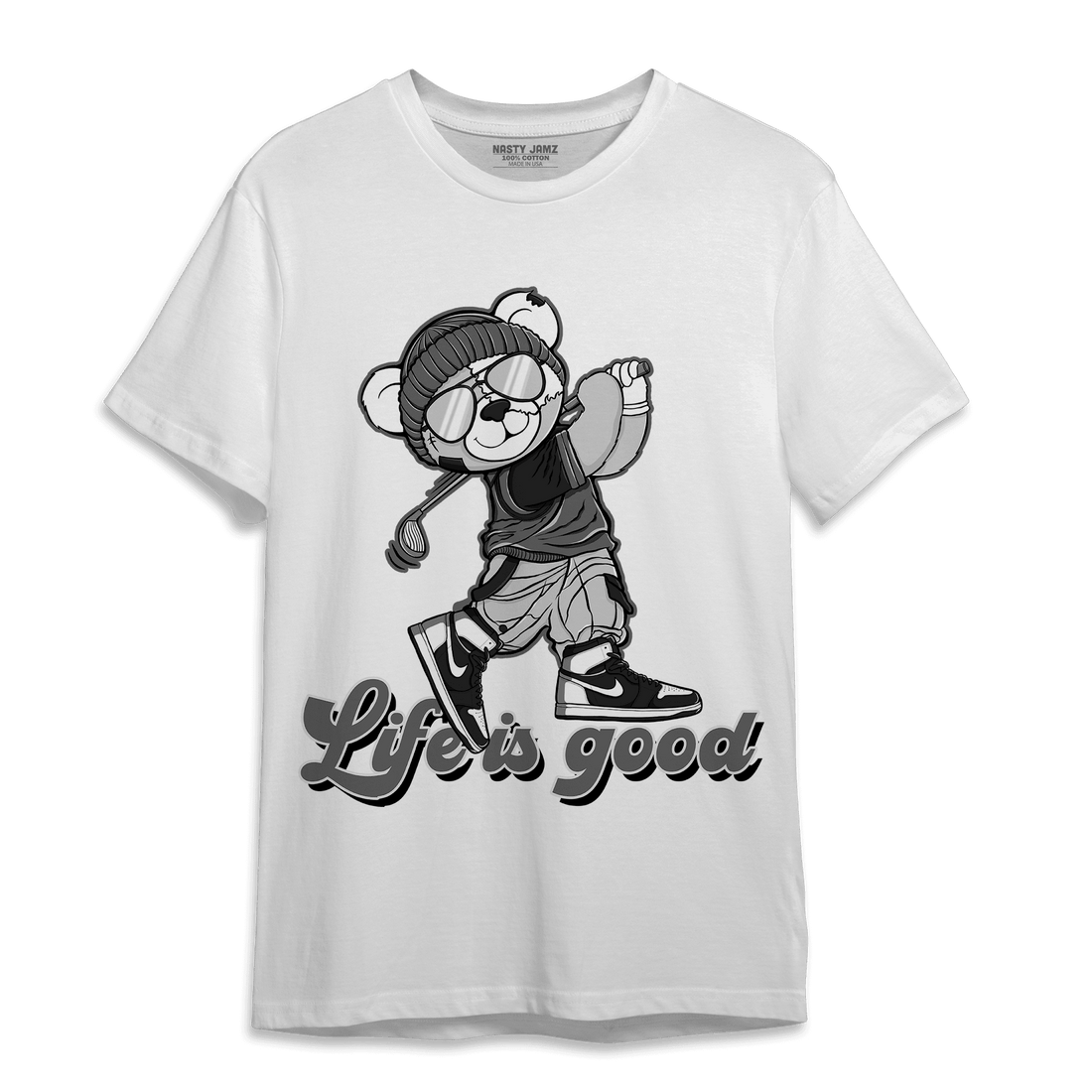 Retro High OG Black White 1s T Shirt Match BER Like Golf - NastyJamz