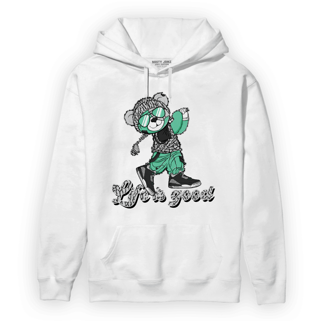 Green Glow 3s Hoodie Match BER Like Golf - NastyJamz