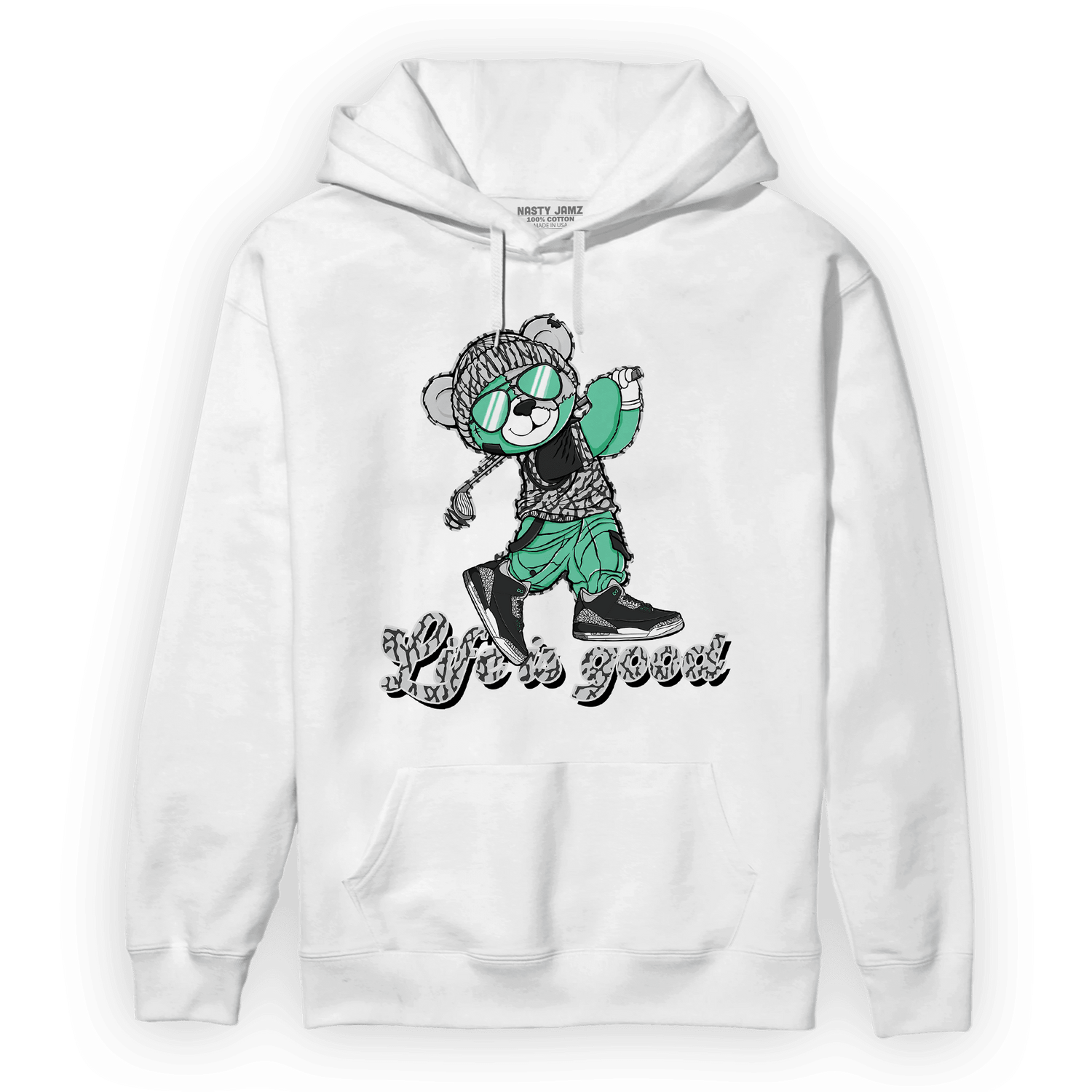 Green Glow 3s Hoodie Match BER Like Golf - NastyJamz