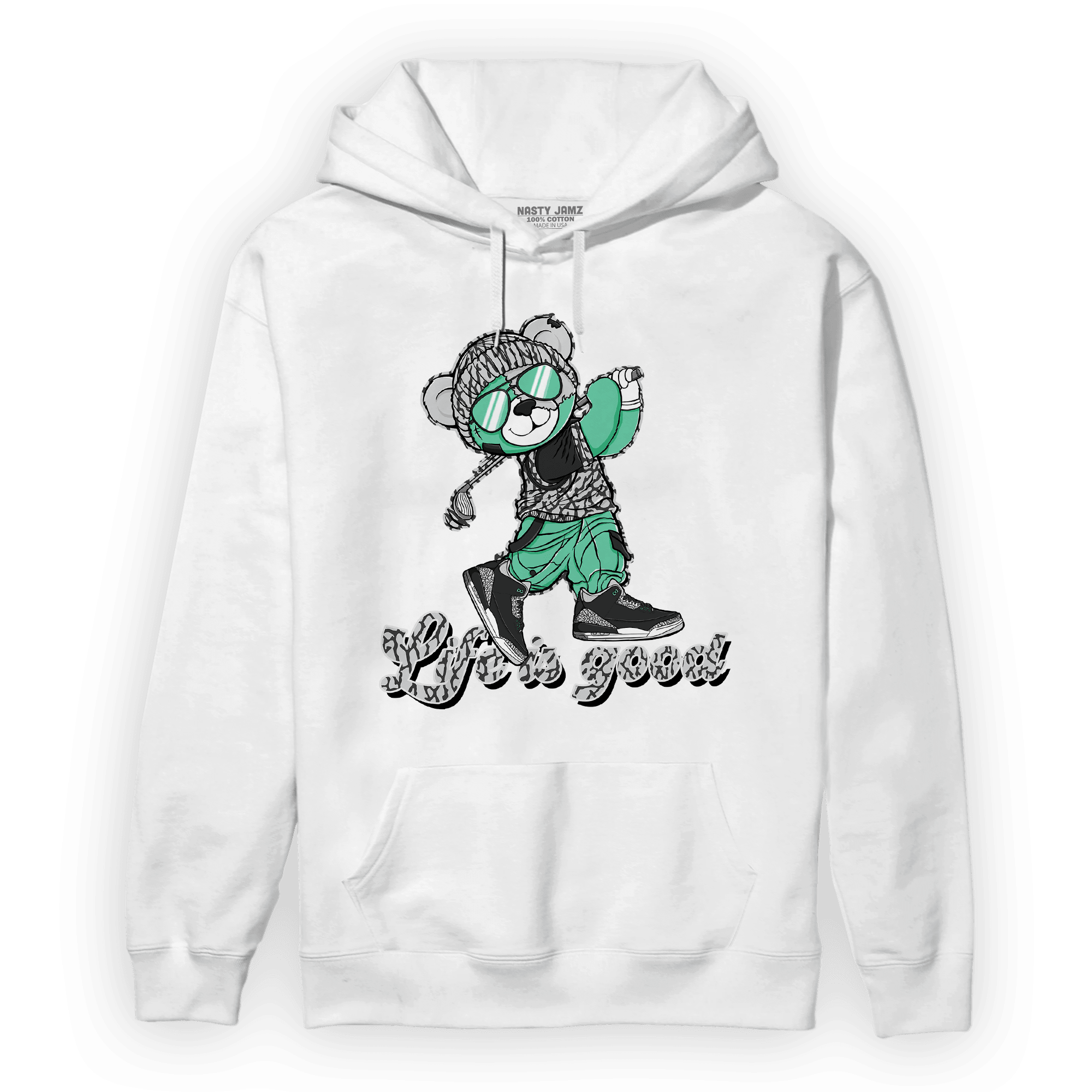 Green Glow 3s Hoodie Match BER Like Golf - NastyJamz